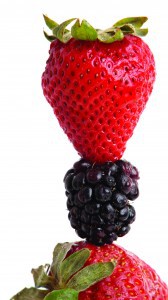 strawberry on blackberry